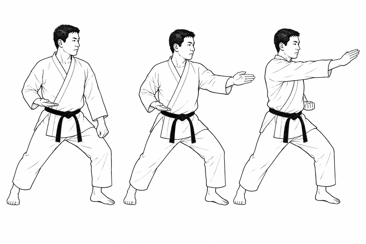صورة توضيحية لحركة هايتو أوتشي (Haito Uchi) في كاراتيه شوتوكان