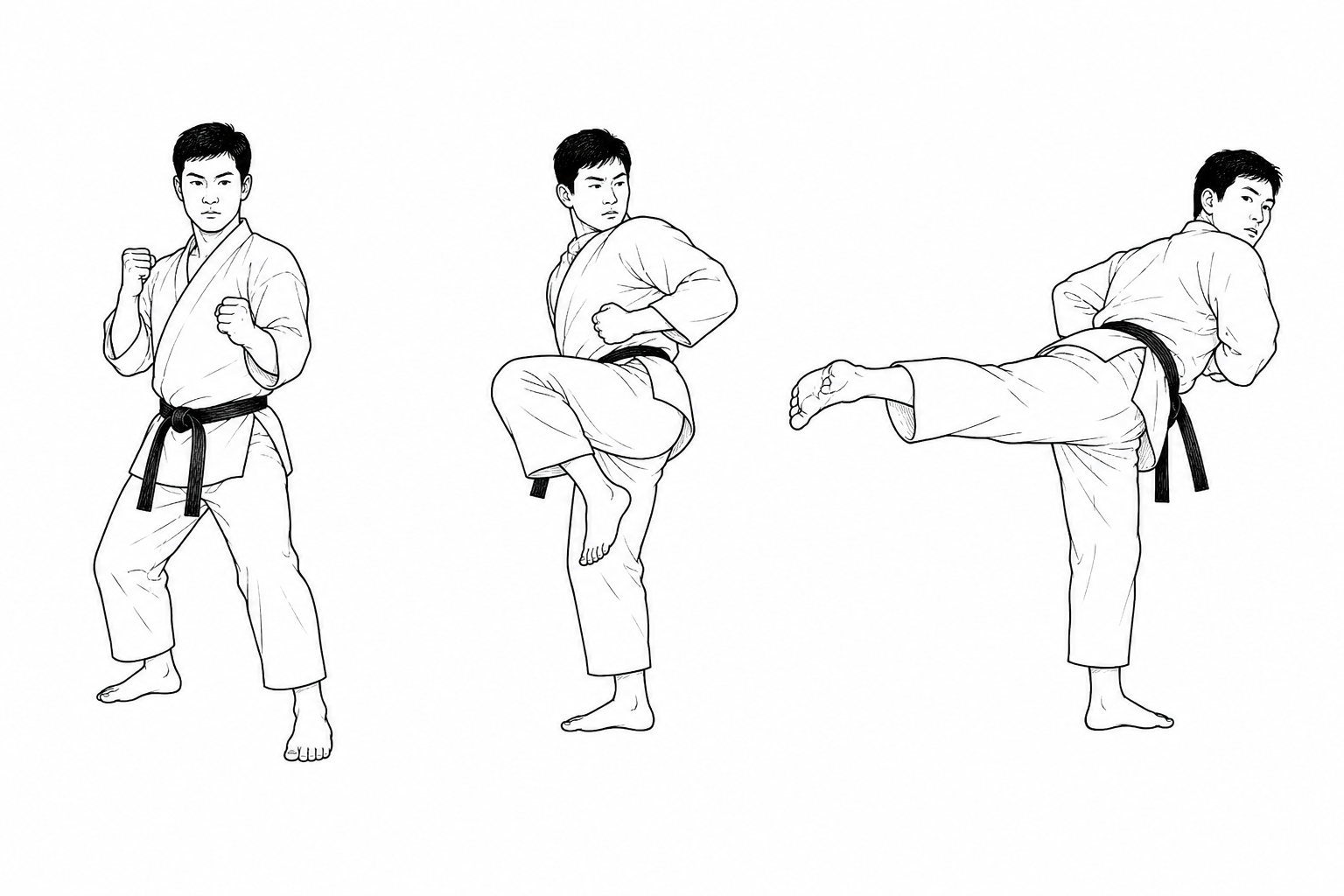 صورة توضيحية لحركة أوشيرو غيري (Ushiro Geri) في كاراتيه شوتوكان