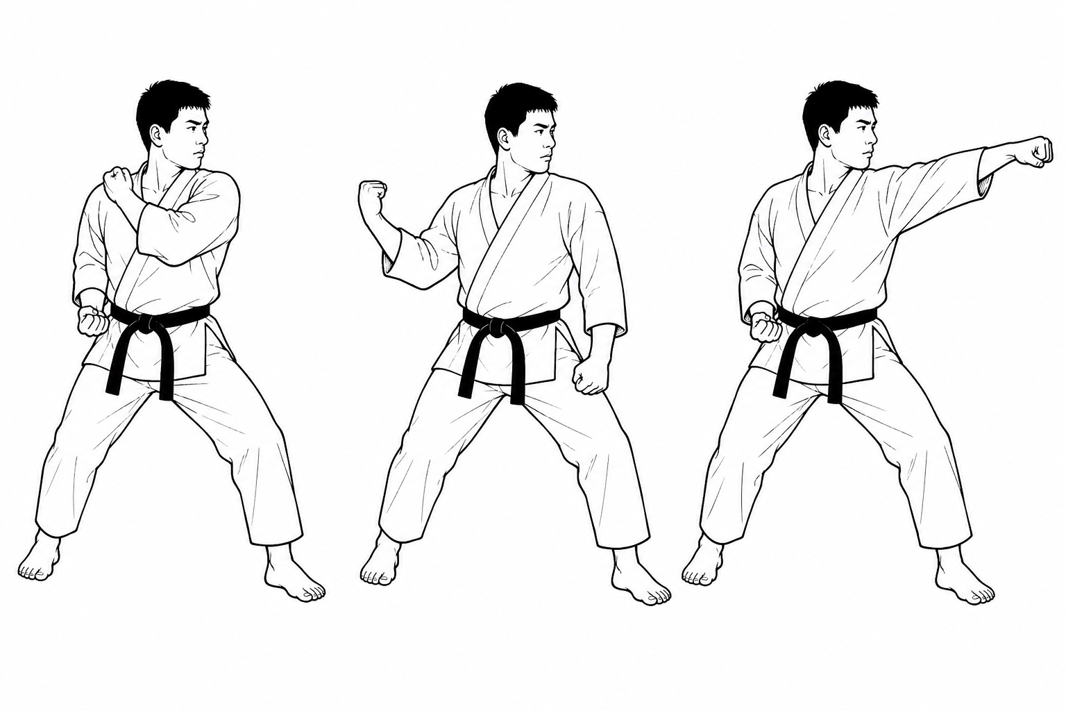 صورة توضيحية لحركة أوراكين أوتشي (Uraken Uchi) في كاراتيه شوتوكان