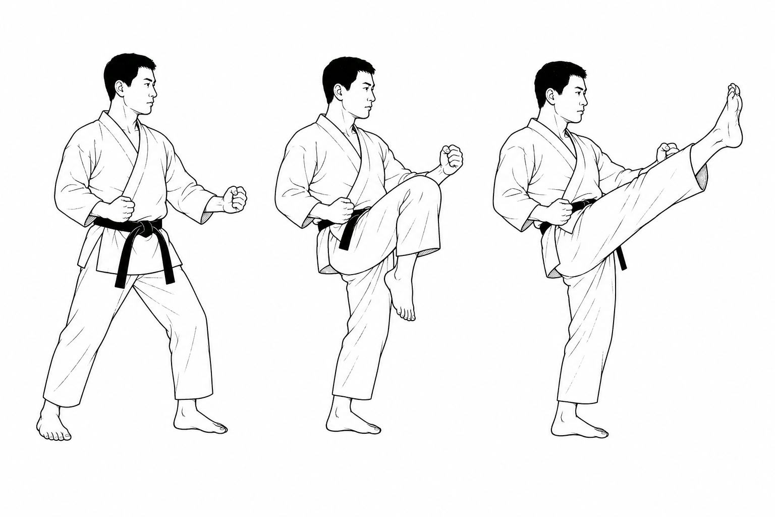 صورة توضيحية لحركة كين غيري (Kin Geri) في كاراتيه شوتوكان