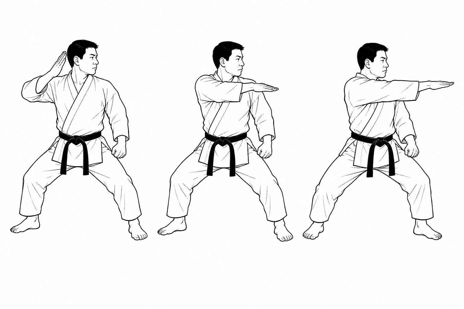 صورة توضيحية لحركة شوتو أوتشي (Shuto Uchi) في كاراتيه شوتوكان