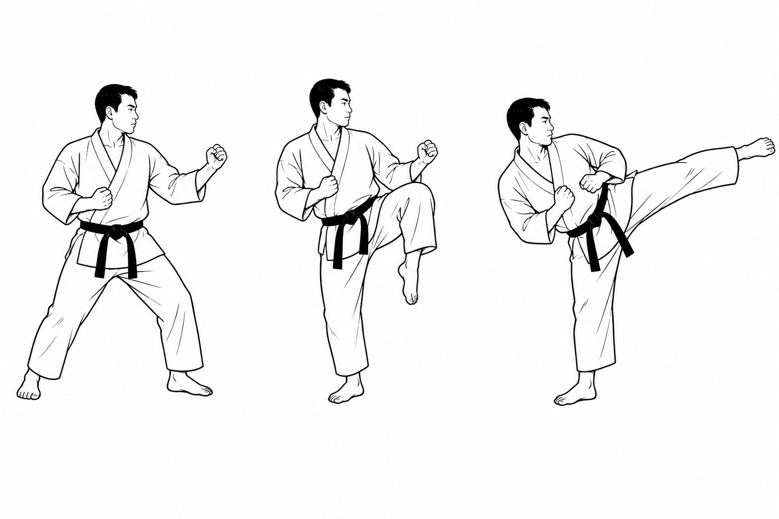 صورة توضيحية لحركة ماواشي غيري (Mawashi Geri) في كاراتيه شوتوكان